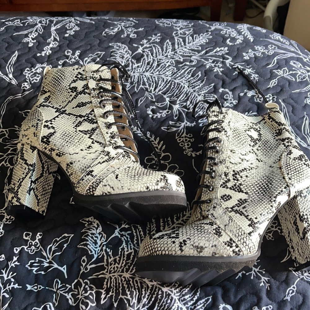 Snakeskin ankle boots